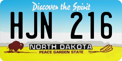 ND license plate HJN216