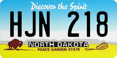 ND license plate HJN218