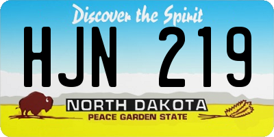 ND license plate HJN219