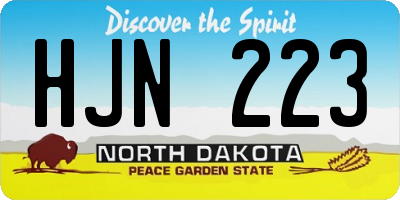 ND license plate HJN223