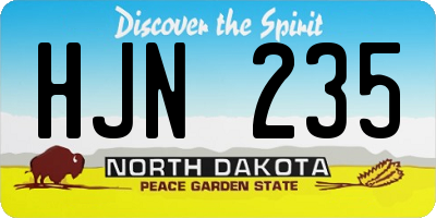 ND license plate HJN235