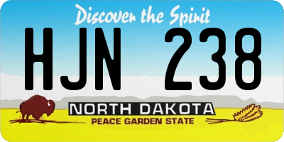 ND license plate HJN238