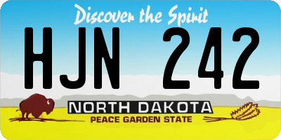 ND license plate HJN242