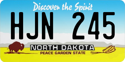 ND license plate HJN245