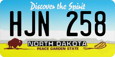 ND license plate HJN258