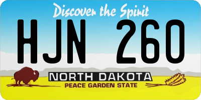 ND license plate HJN260