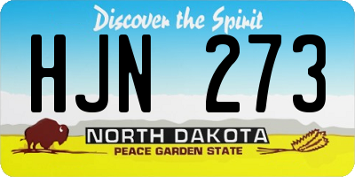 ND license plate HJN273