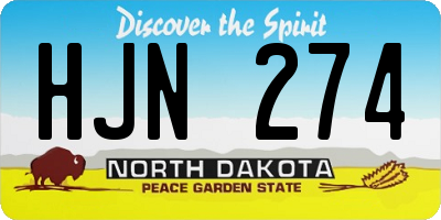 ND license plate HJN274