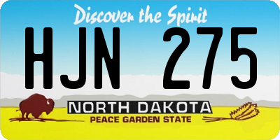 ND license plate HJN275