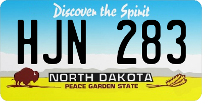 ND license plate HJN283