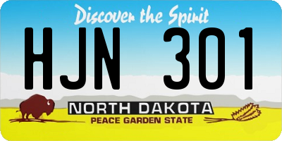 ND license plate HJN301