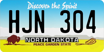 ND license plate HJN304