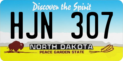 ND license plate HJN307