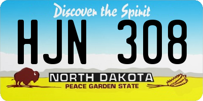 ND license plate HJN308