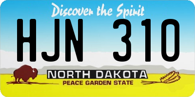 ND license plate HJN310