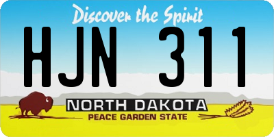 ND license plate HJN311