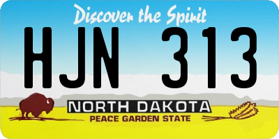 ND license plate HJN313