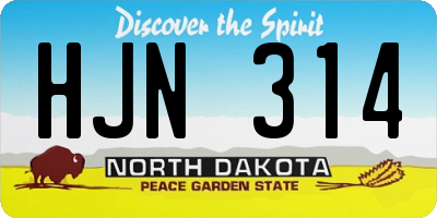 ND license plate HJN314