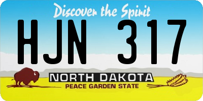 ND license plate HJN317