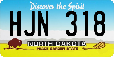 ND license plate HJN318