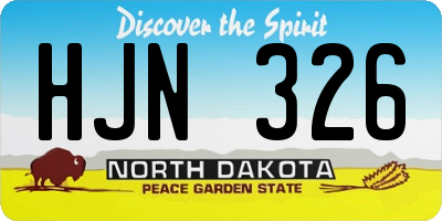 ND license plate HJN326