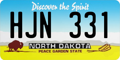 ND license plate HJN331