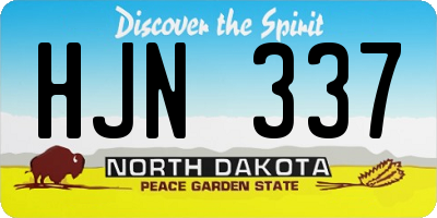 ND license plate HJN337