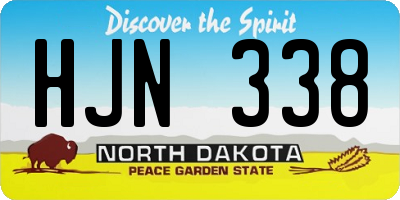 ND license plate HJN338