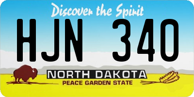 ND license plate HJN340