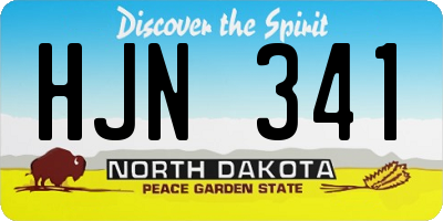 ND license plate HJN341