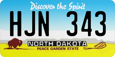 ND license plate HJN343