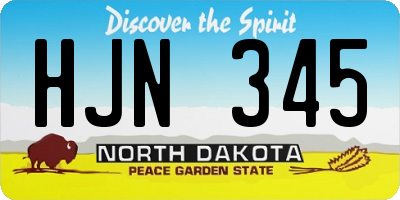 ND license plate HJN345