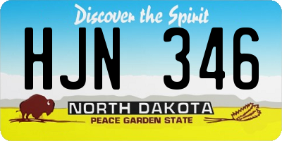 ND license plate HJN346