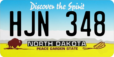 ND license plate HJN348