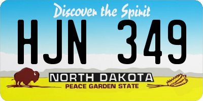 ND license plate HJN349