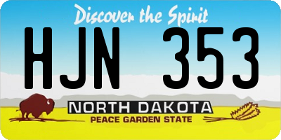 ND license plate HJN353