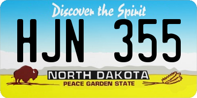 ND license plate HJN355