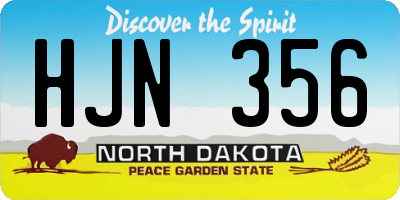 ND license plate HJN356