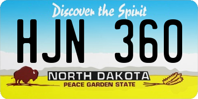 ND license plate HJN360