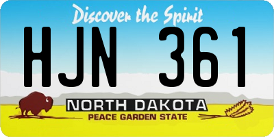 ND license plate HJN361