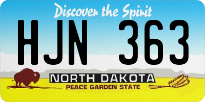 ND license plate HJN363