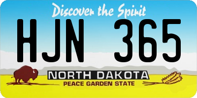 ND license plate HJN365