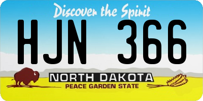 ND license plate HJN366