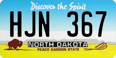 ND license plate HJN367