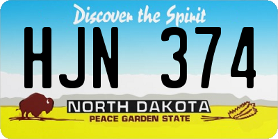 ND license plate HJN374