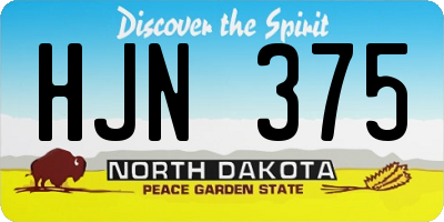 ND license plate HJN375