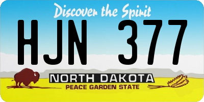 ND license plate HJN377