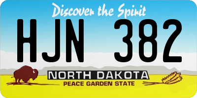 ND license plate HJN382