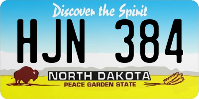 ND license plate HJN384