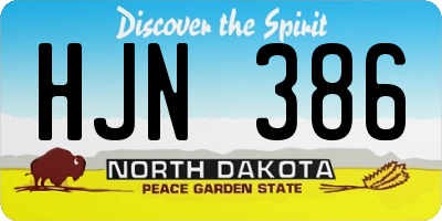 ND license plate HJN386